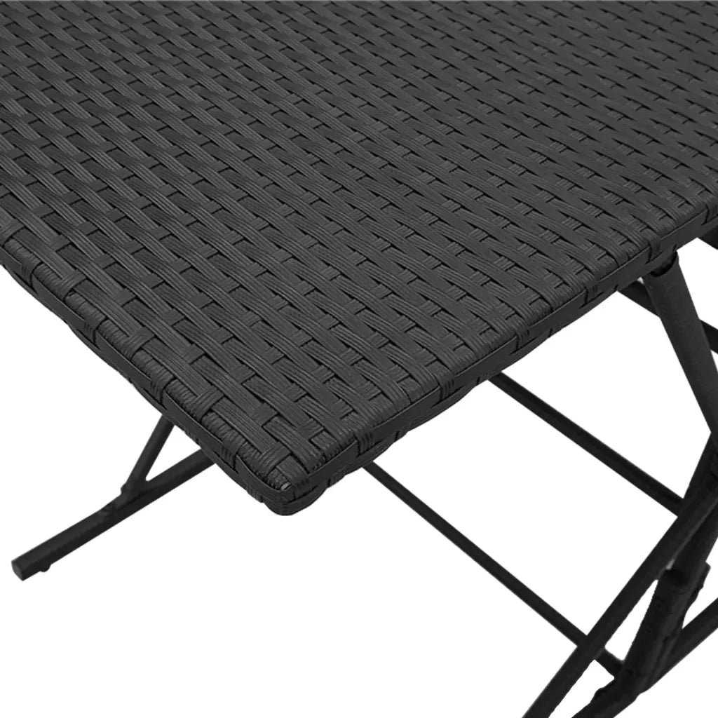 Set da Pranzo da Giardino 7 pz | Set Salotto da Giardino Nero con Cuscini in Polyrattan