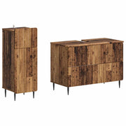 Set di Armadi da Bagno da 2 Pezzi ZWOLLE Legno antico 3417682