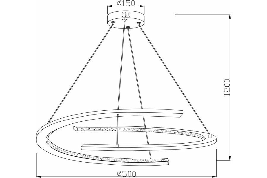 Lampada a sospensione nera Ancor LED 30W Reality Ø50 cm