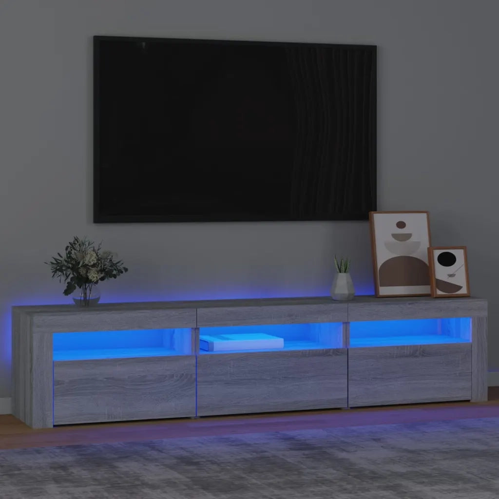 Mobile Porta TV con Luci LED-Mobile per TV-Credenza TV Grigio Sonoma 180x35x40 cm