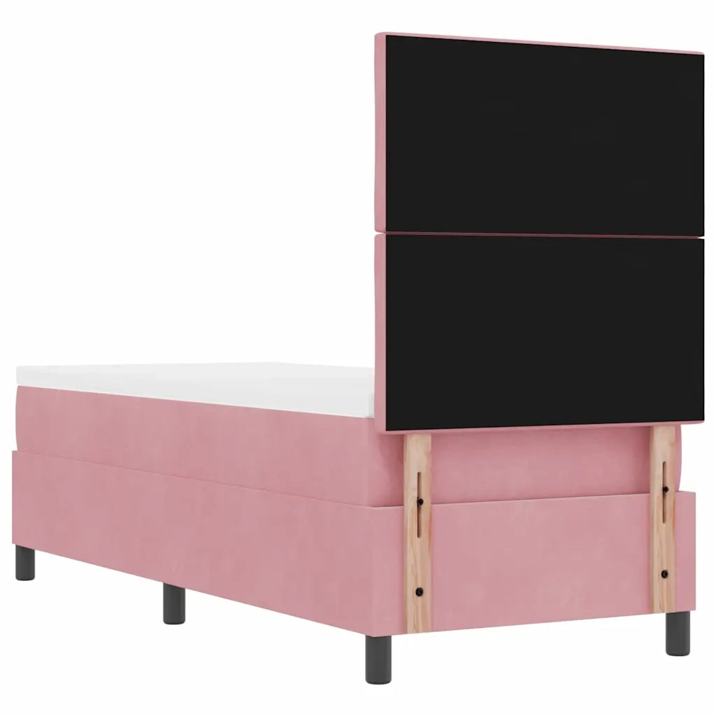 Letto a Sorgente LED con materasso Rosa 80 x 200 cm Velluto 3343345