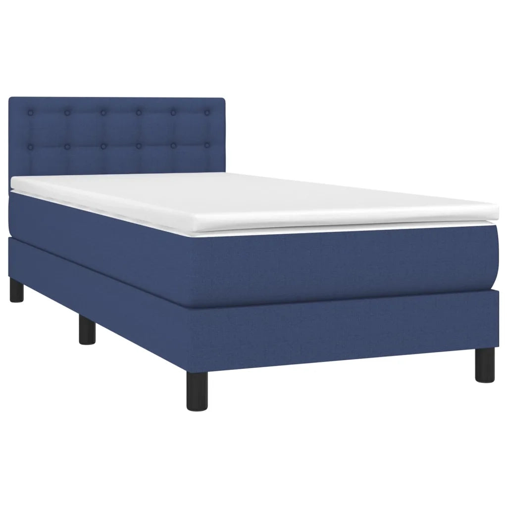 Giroletto a Molle con Materasso-Struttura Letto Blu 90x200 cm inTessuto 488789