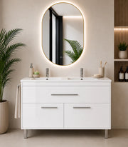 Mobile bagno con lavabo ORIGENBATH BAHIA senza specchio 120x45 cm doppio lavabo bianco