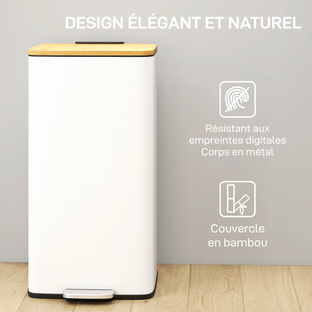 Cestino per Rifiuti 20L con Pedale ¨C Xylo ¨C Bianco