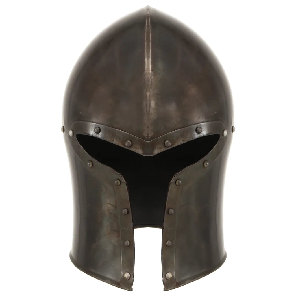 Elmo da Cavaliere Medievale Antico LARP in Acciaio Argento cod mxl 77673