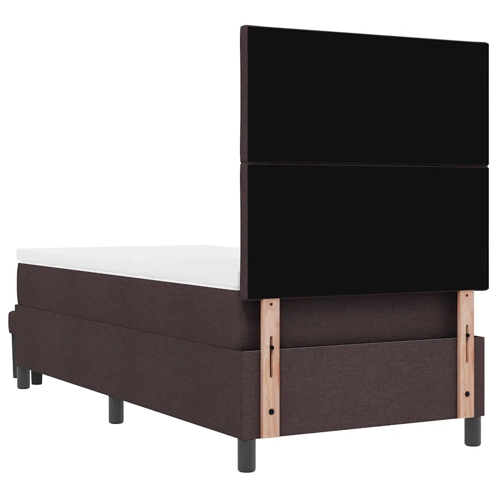 Letto a molle con testiera Marrone Scuro 100 x 200 cm Tessuto 3344124