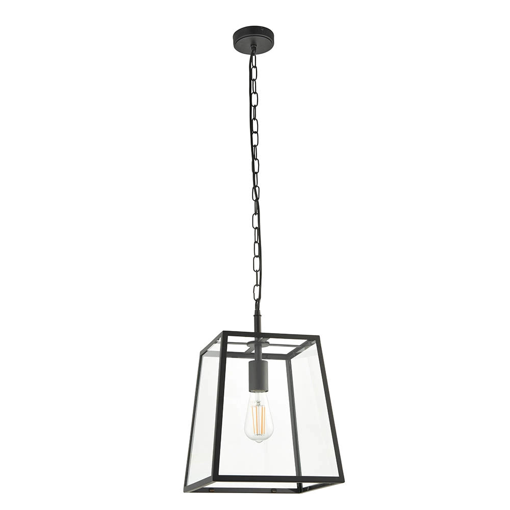 Lampada a sospensione industriale nera opaca E27 Endon
