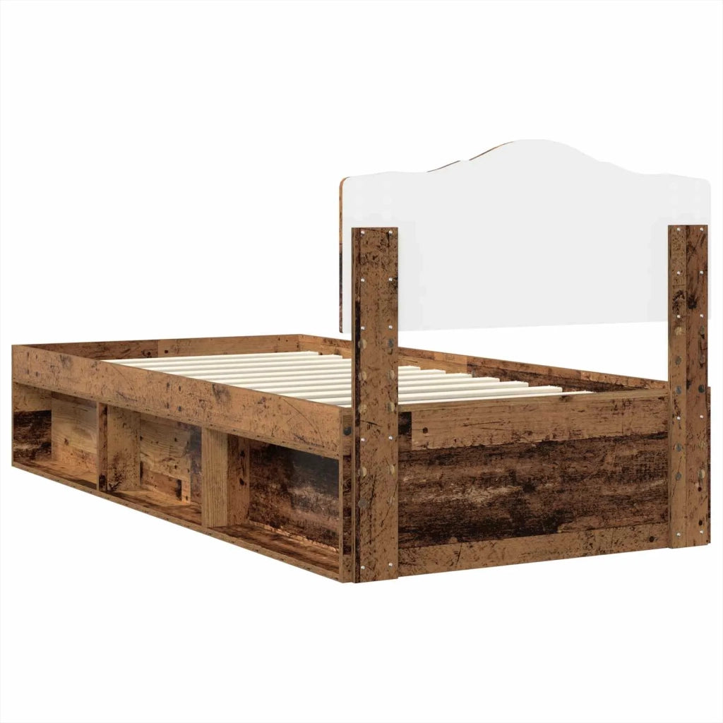 Struttura del letto-Giroletto Legno vecchio 90 x 190 cm Pino massello 368367