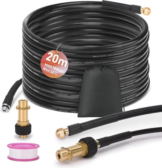 Slangset per buis per aspirapolvere ad alta pressione - 180 bar, 60 °C con sacchetto e accessori
