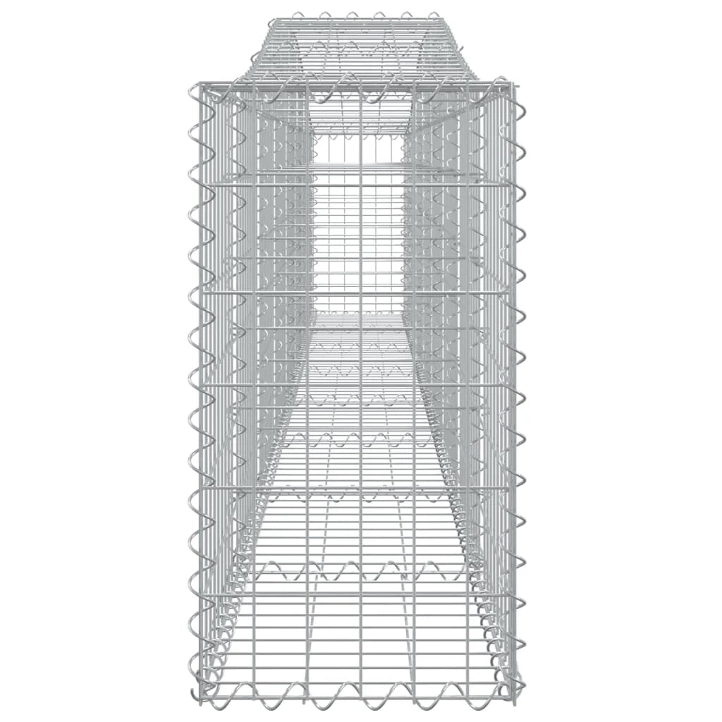 Set di 4 gabbioni ad arco per recinzione gabbia o muro di contenimento 400 x 30 x 60/80 cm ferro zincato argento 02_0041487