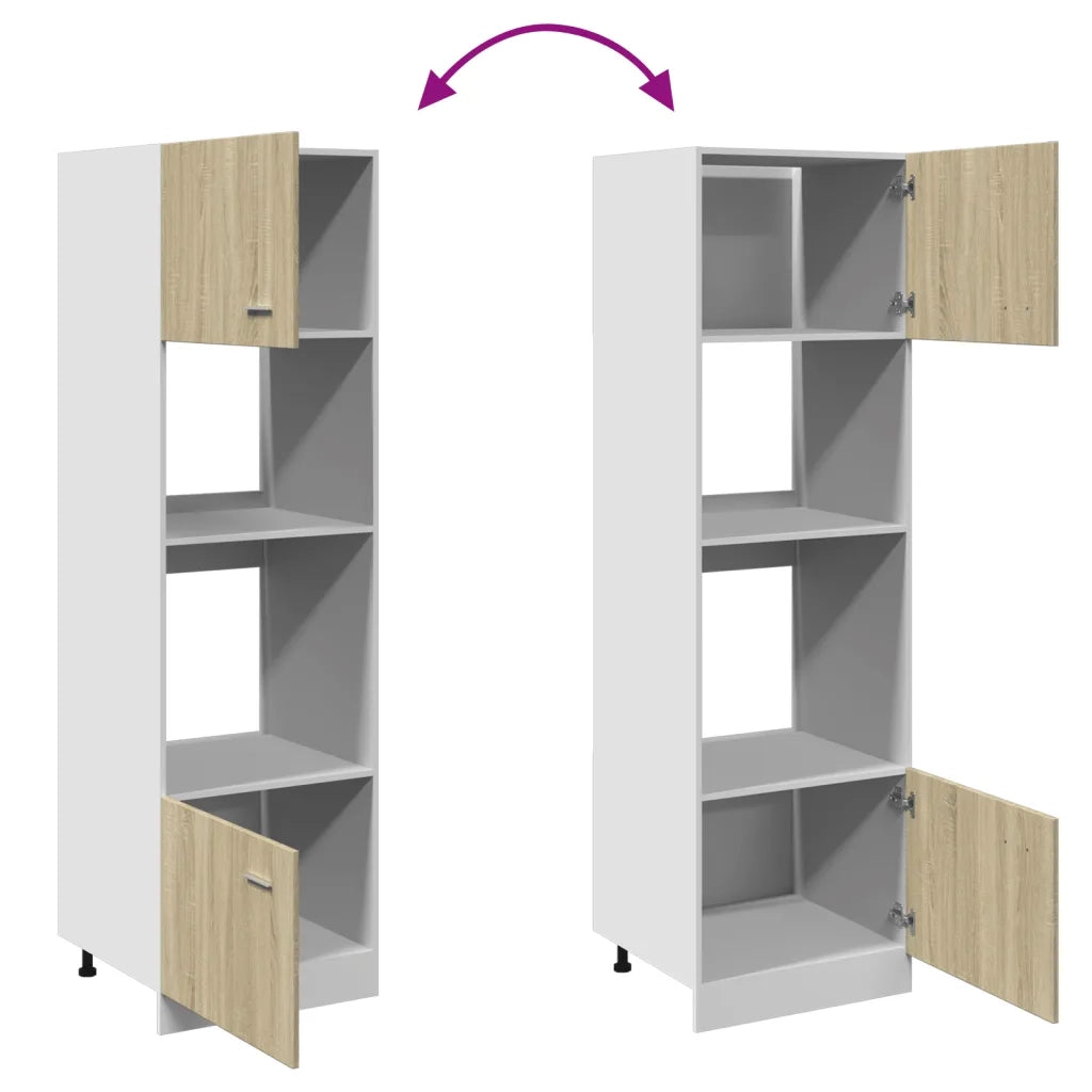 Pensile da cucina | Mobile per Microonde ¡°Lyon¡± Rovere Sonoma 60x57x207 cm