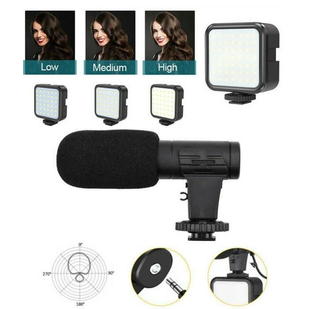 Trade Shop - Supporto Stabilizzatore Portatile Videocamera Smartphone Luce Microfono Ay-49u -