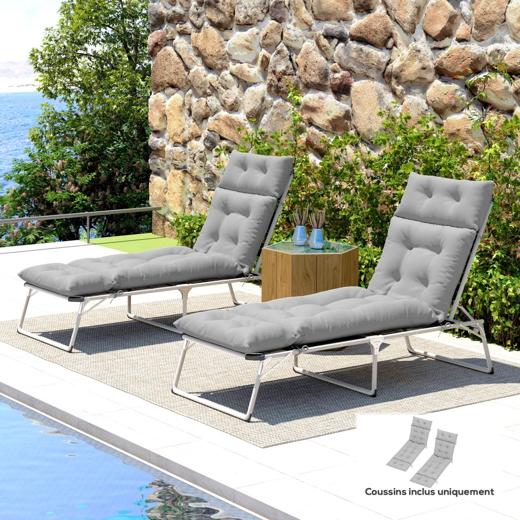 Cuscini per Chaise Longue ¨C Minimal ¨C Grigio Chiaro 190x56x10 cm