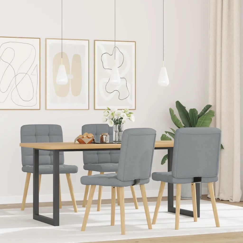 Sedie da Pranzo 4 pz Grigio Chiaro in Tessuto 3315191