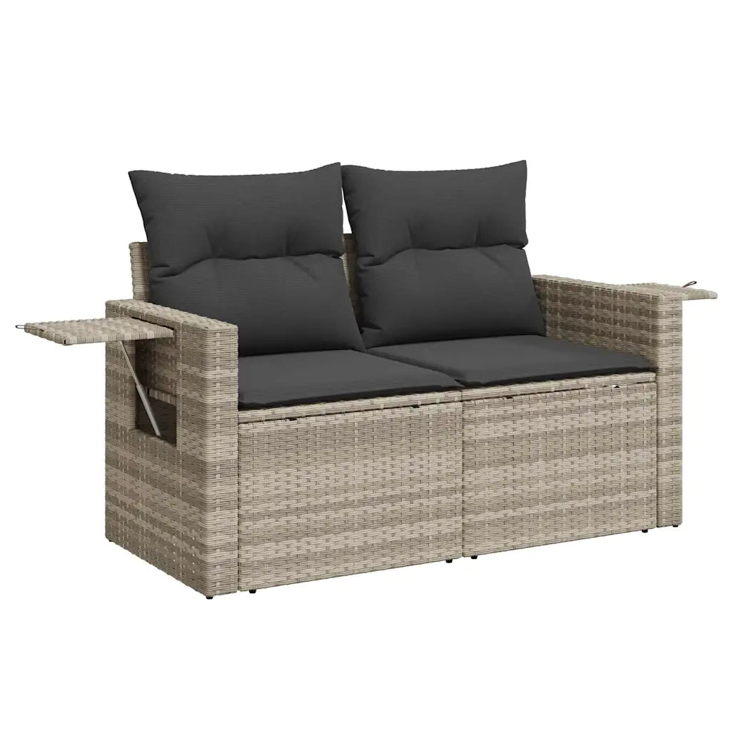 Set Divani da Giardino 7pz con Cuscini Grigio Chiaro Polyrattan 3219911
