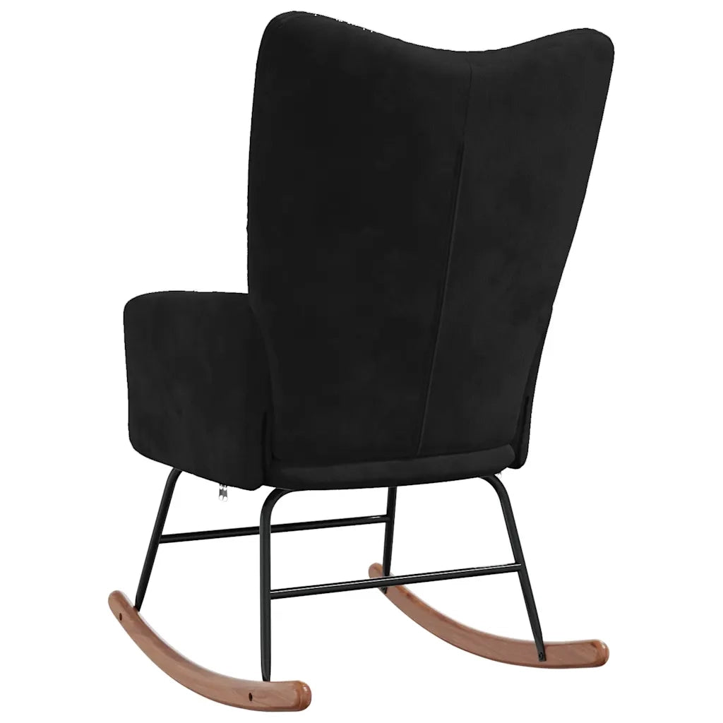 Sedia a Dondolo Nera in Velluto CFW3209044