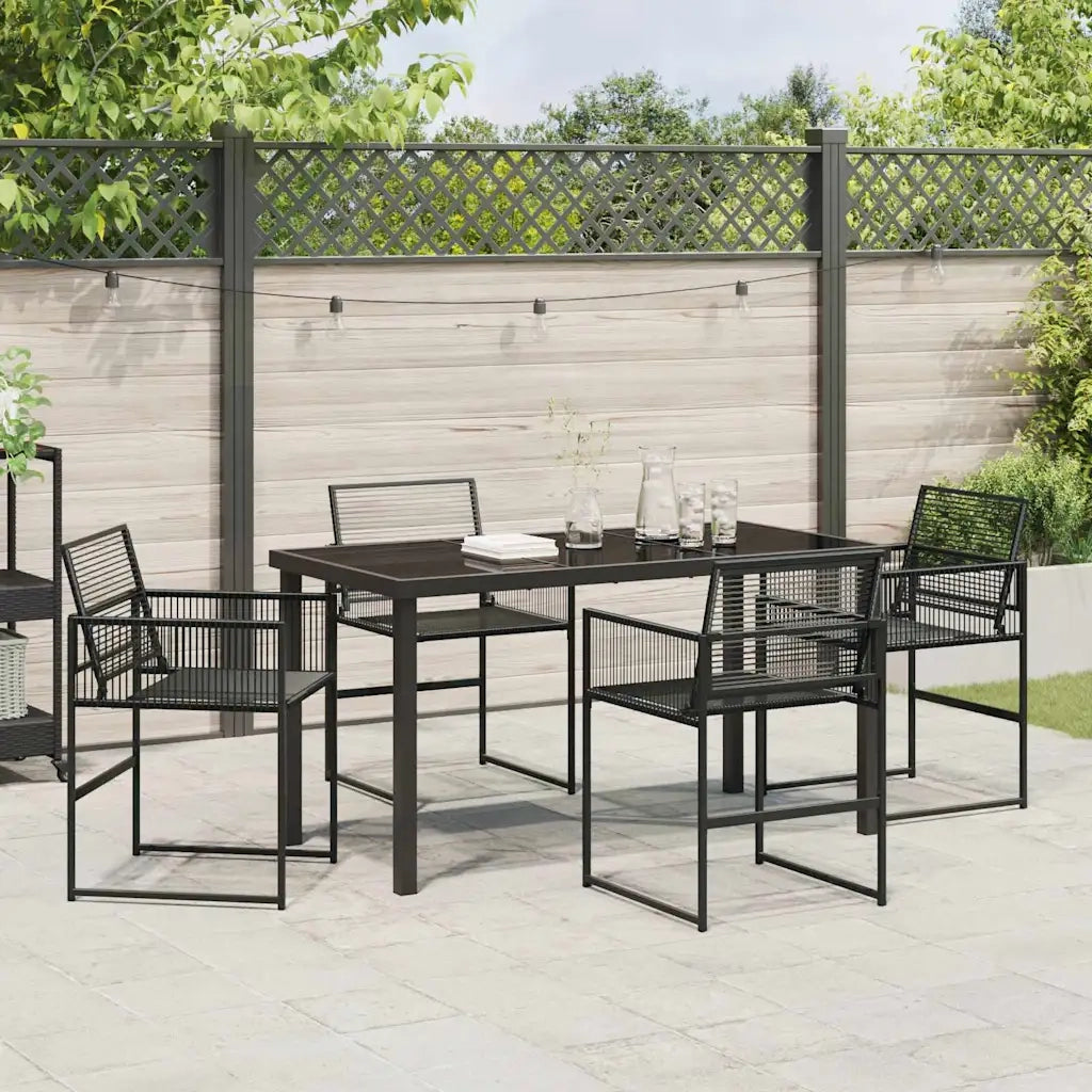 Set da Pranzo per Giardino 5 pcs Nero 3379327