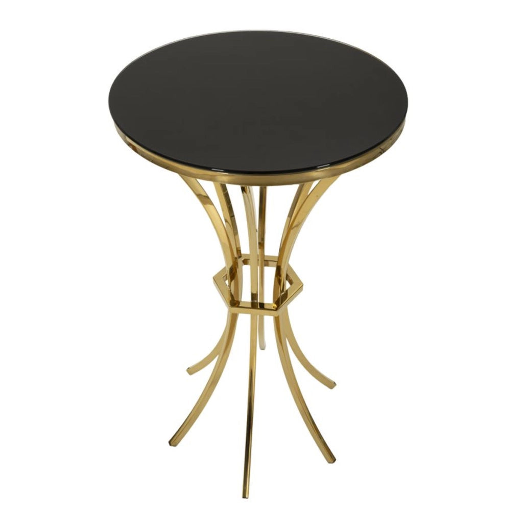 Tavolino VKH879, Oro, Vetro, 50x50x92 cm