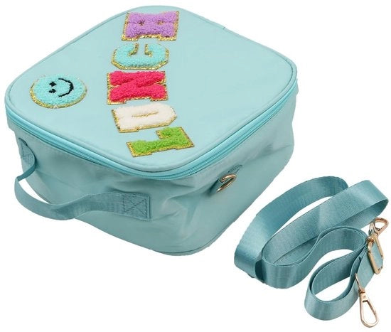 Tas termica per pranzo - Tas per pranzo isolata - Sostenibile e resistente al grasso - Blu chiaro - Tas per pranzo per scuola e picnic - Adatta per bambini e adulti - Dimensioni: 20 x 15 x 10 cm - Materiale: poliester - Peso: 250 g - Temperatura di isolamento: -20°C a 120°C