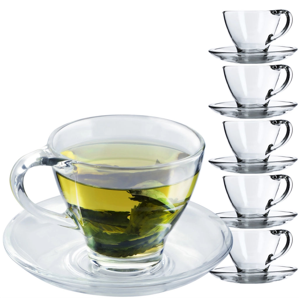 Set di 6 tazze da caffè/tè con piattini KADAX da 200 ml