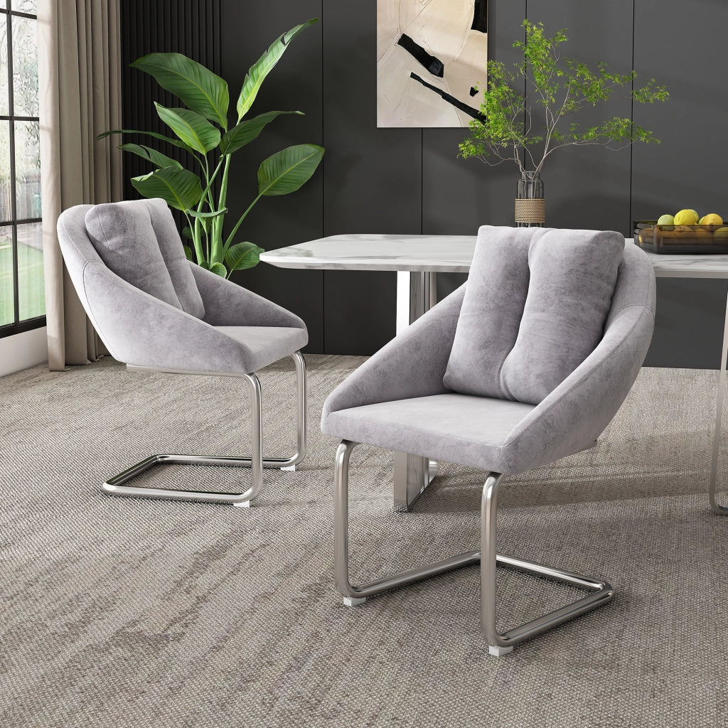 Poltrona Girevole in Velluto con Cuscino ¨C Xylo ¨C Grigio