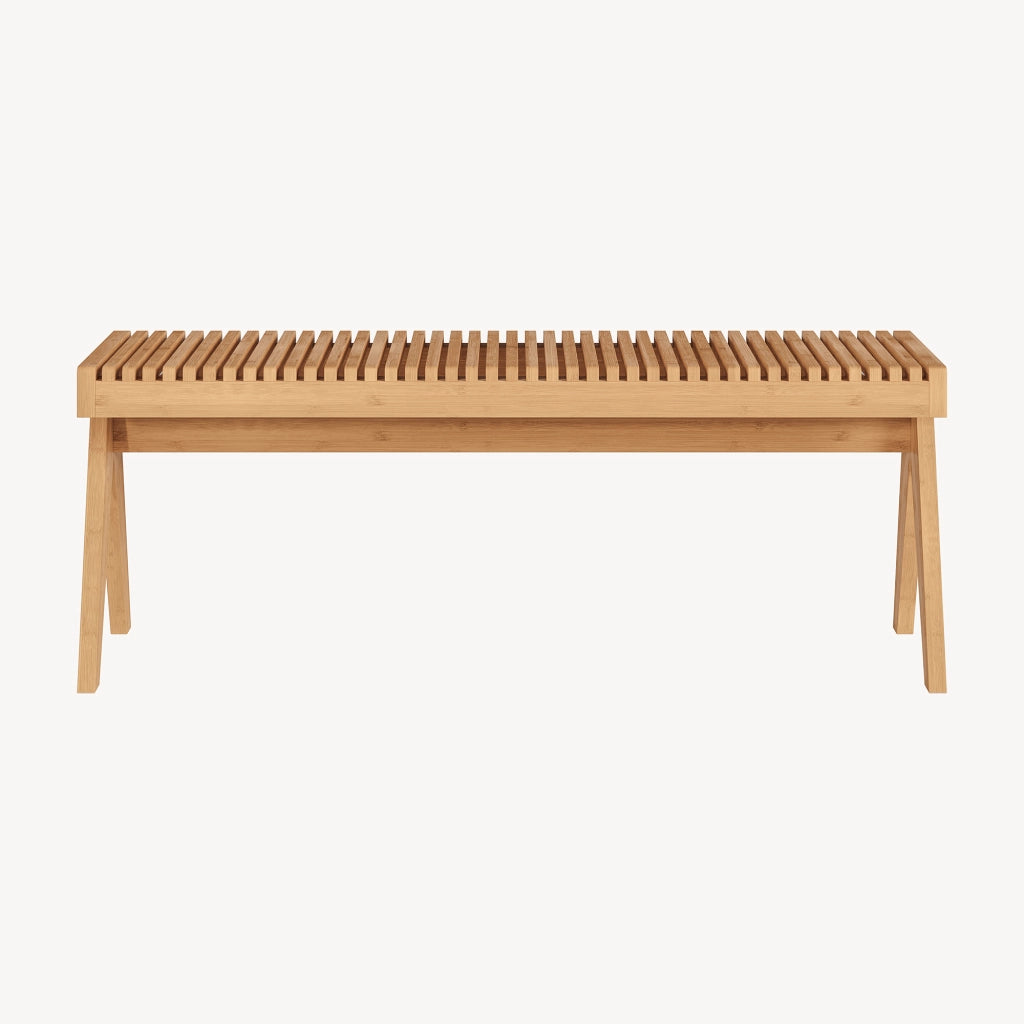 Panca da Scarpe Lasdarvoo Seduta in Bambù Naturale 120 x 35 x 45 cm [en.casa]