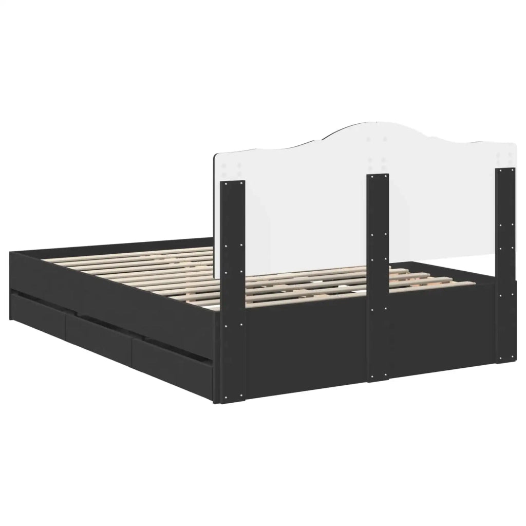 Struttura del letto Nero 150 x 200 cm Legno Ingegnerizzato 3413402
