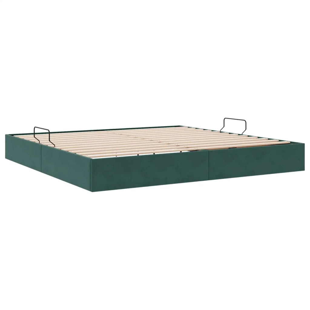 Letto ottomano Verde Scuro 200 x 200 cm Velluto 3442907