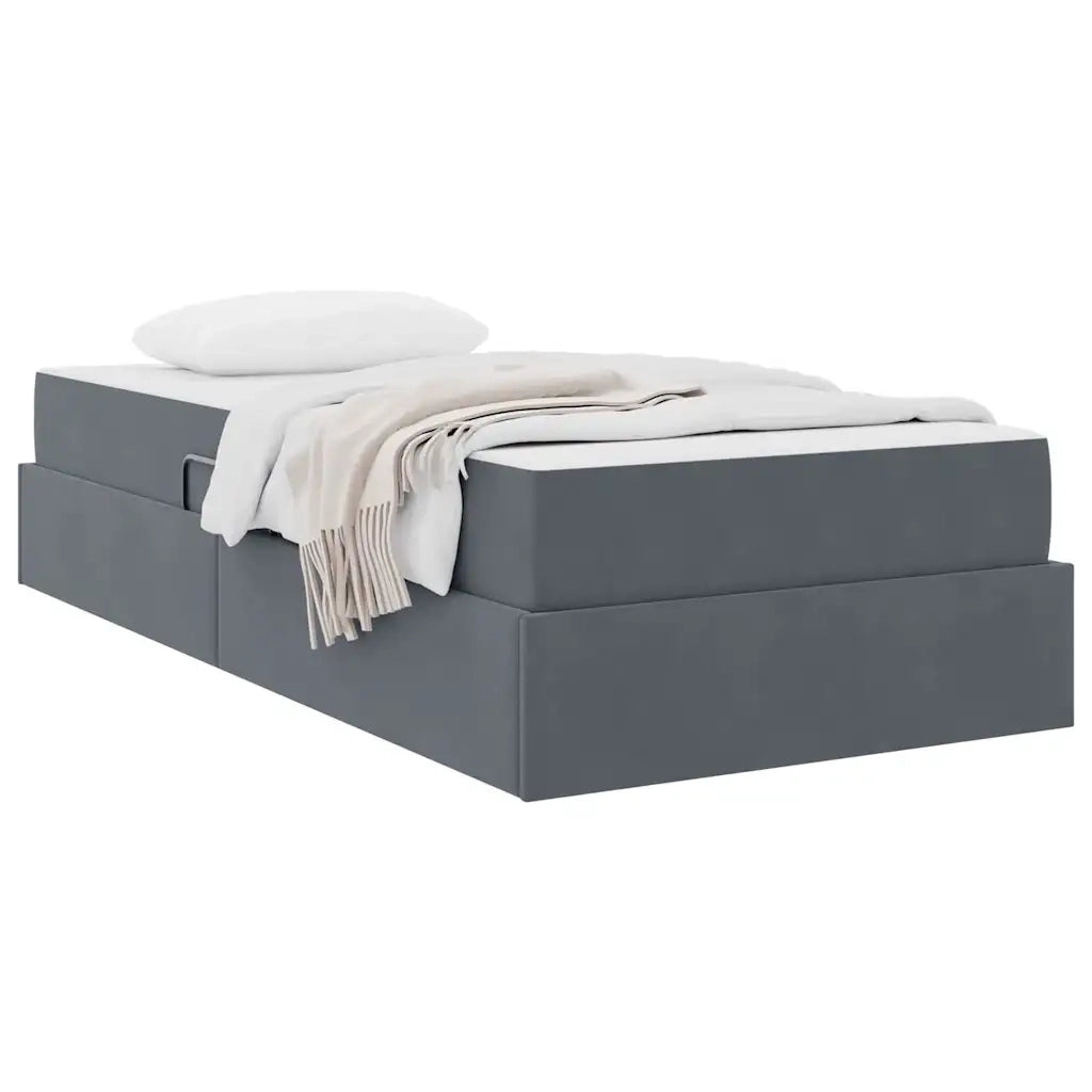 Letto con contenitore e materasso Grigio scuro 90 x 200 cm 3399695