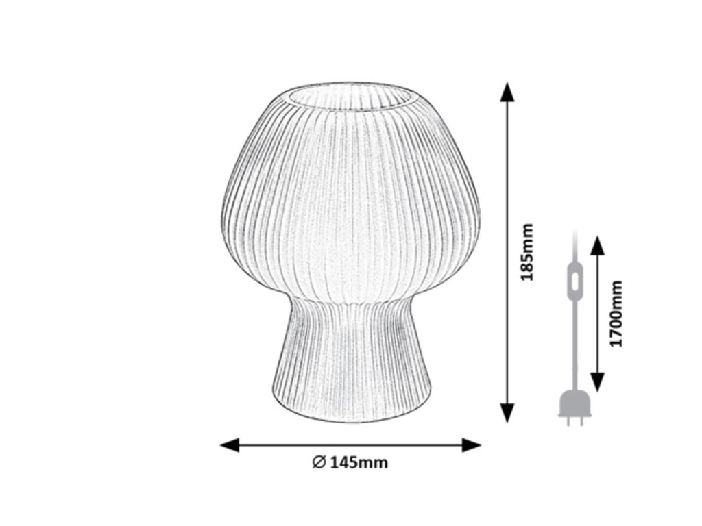 Lampada comodino in vetro fumé E14 Vinelle Rabalux