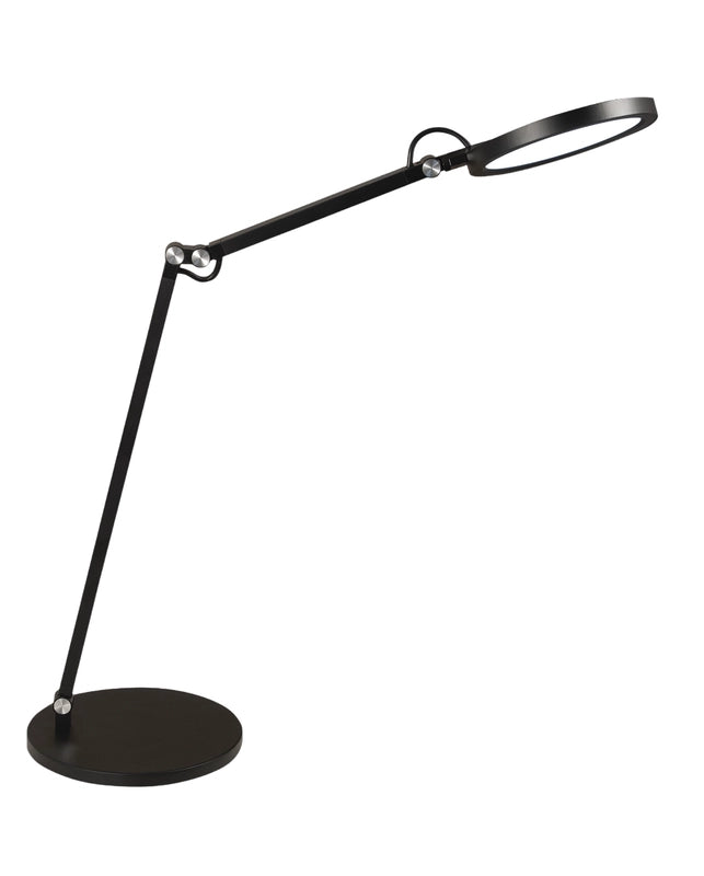 Regina - Lampada da tavolo orientabile nera Fabas Luce - LED Touch integrato 9W dimmerabile CCT (3000K 4000K 5000K 6000K)