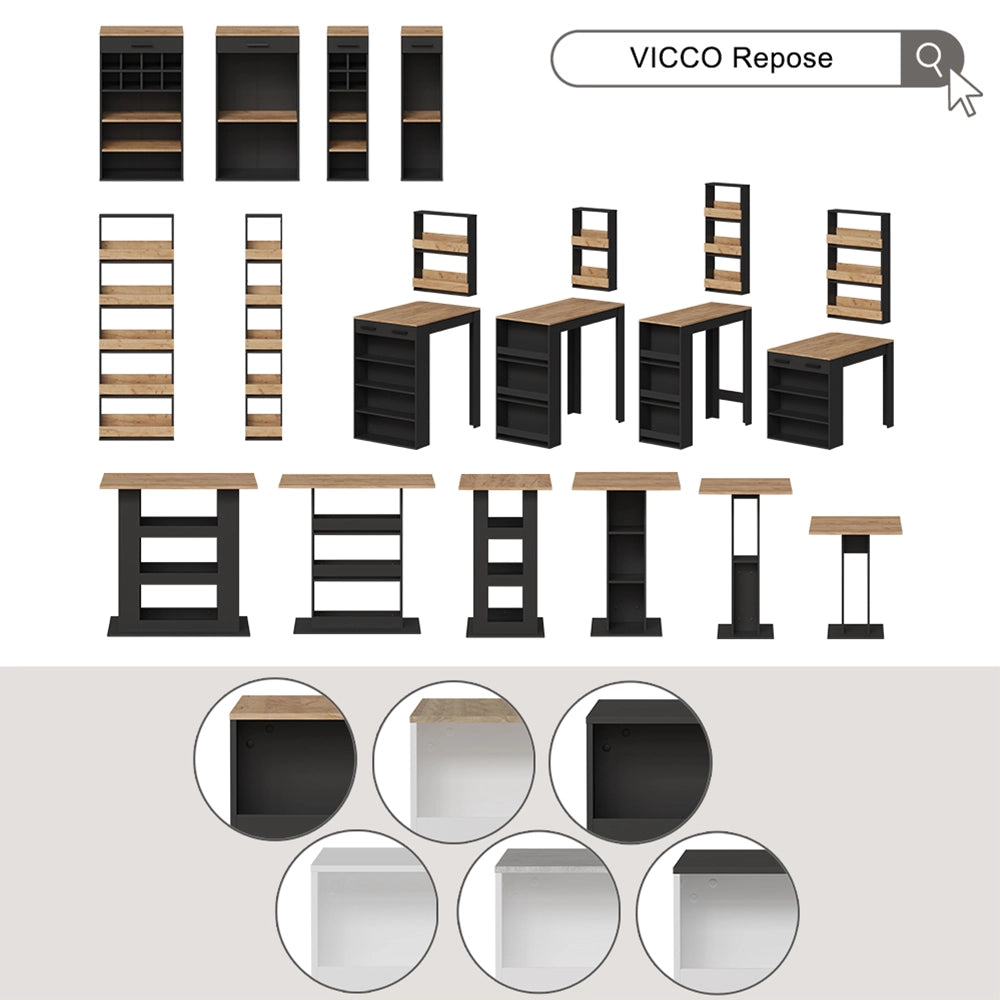 Vicco Tavolo da bar Bianco/Sonoma 57 x 117 cm