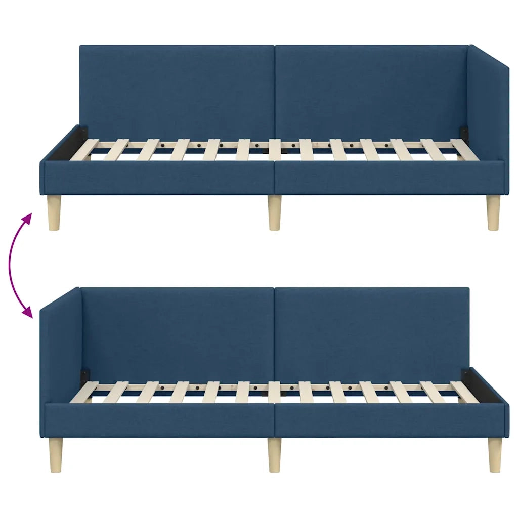Cornice del letto ad angolo con testiera Blu 90 cm x 190 cm 42016188