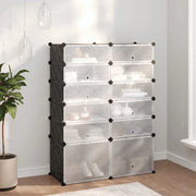 Scarpiera-Scaffale per scarpe Nera 94x37x125 cm in PP