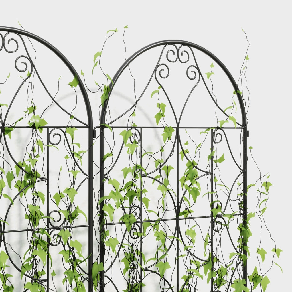 Griglia per rampicanti set 2 pezzi ¨C Xylo ¨C metallo nero 50x150 cm