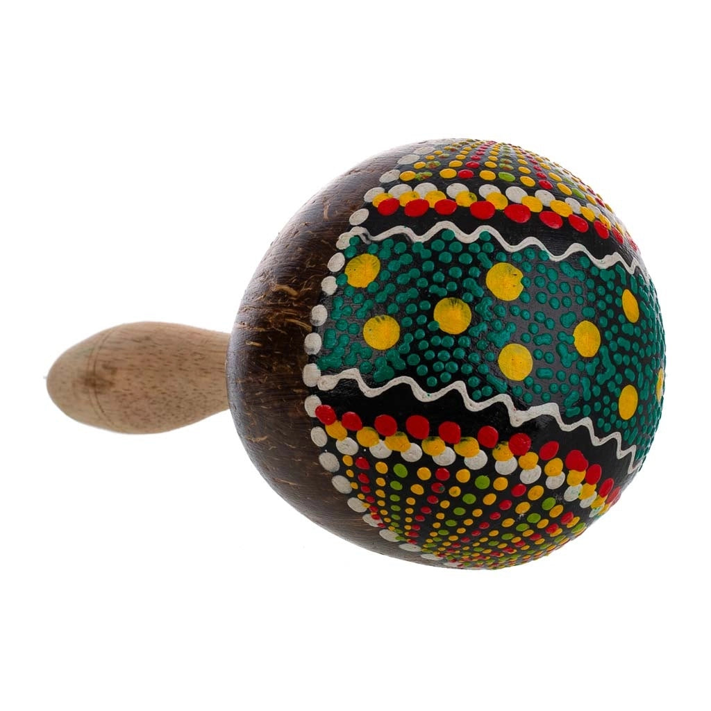 Maraca al cocco colori assortiti 10x10x20h
