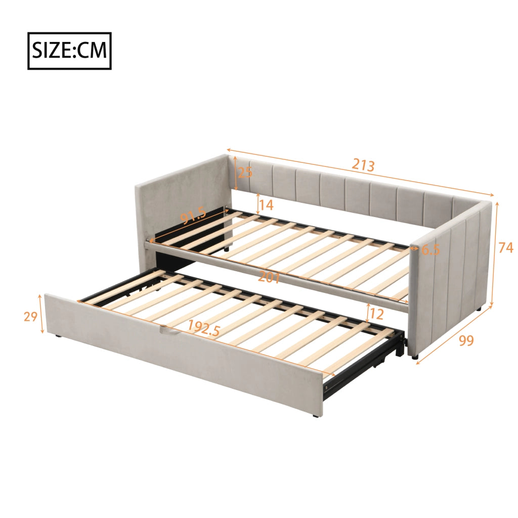 Letto poltrona estraibile in velluto grigio 180x200 cm