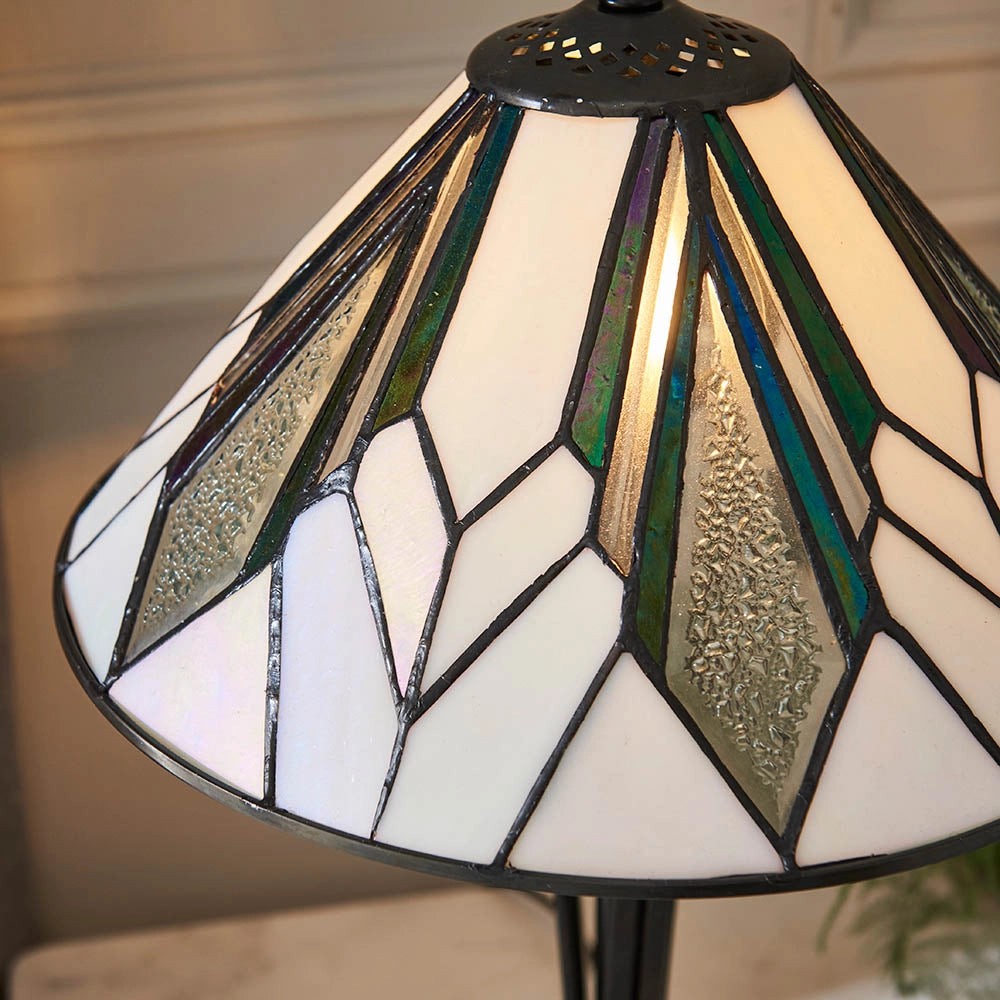 Lampada da tavolo Tiffany Astoria vetro geometrica 1xE14 40W