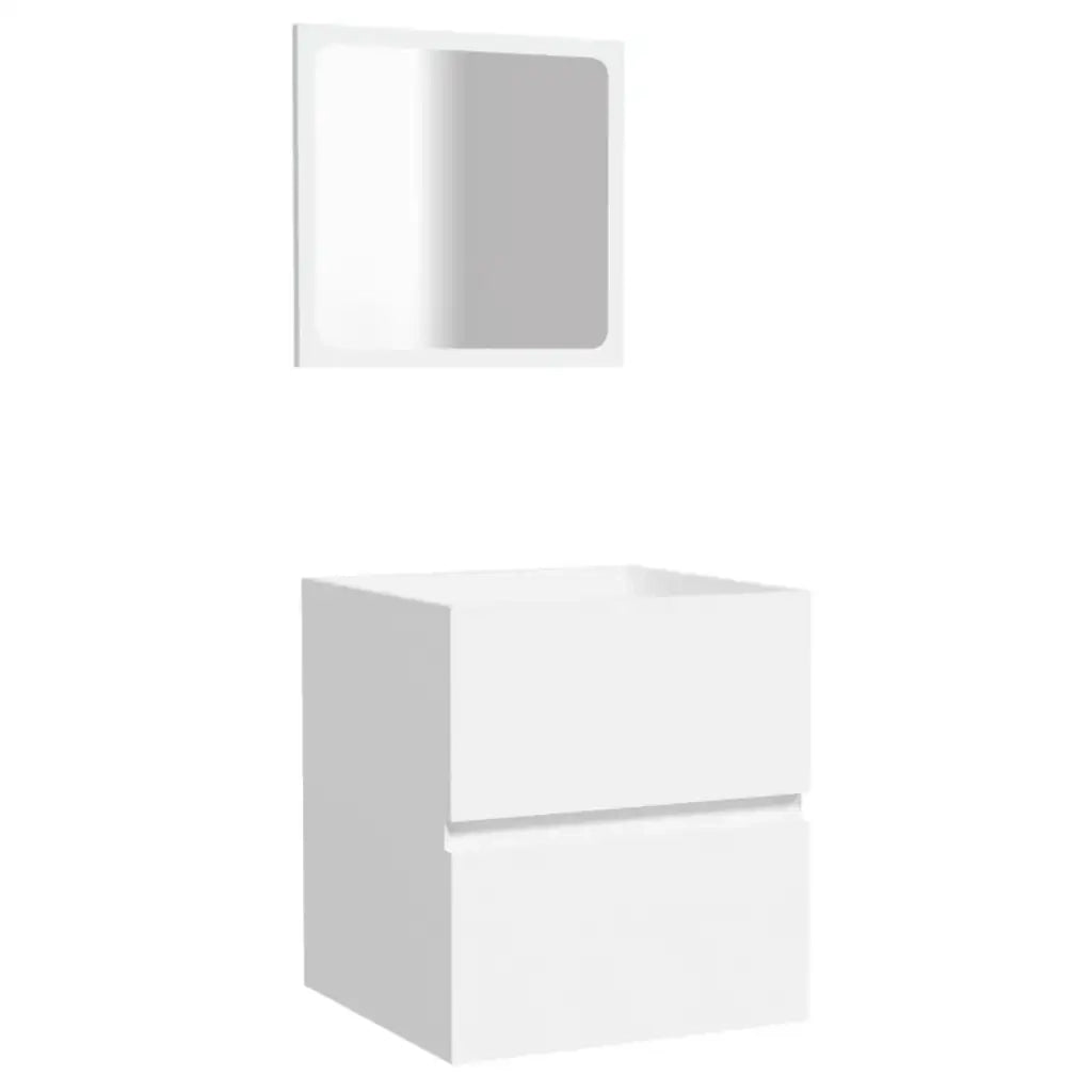 Mobile da Bagno con Specchio Bianco in Legno Multistrato