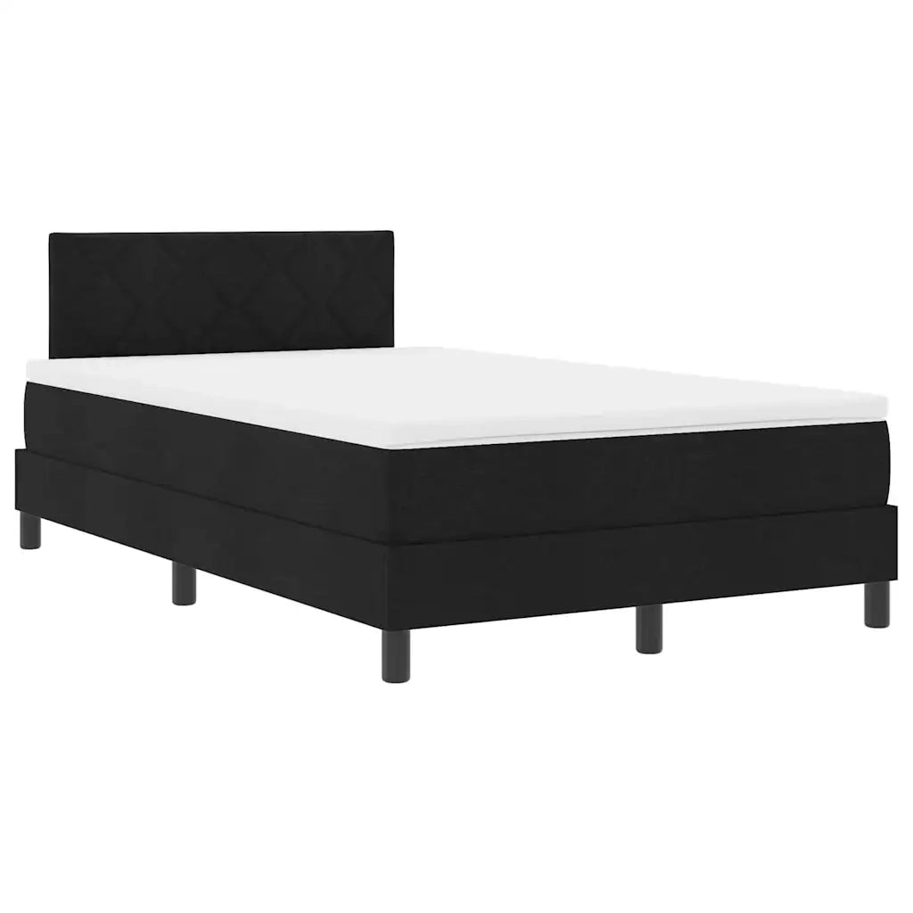 Letto a molle con testiera Nero 120 x 190 cm Tessuto 3338750