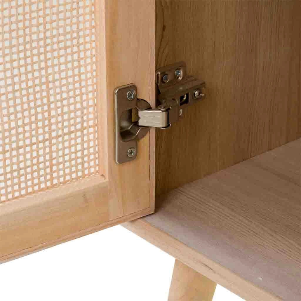 Credenza in MDF e rete, marrone, 80x37x101 cm