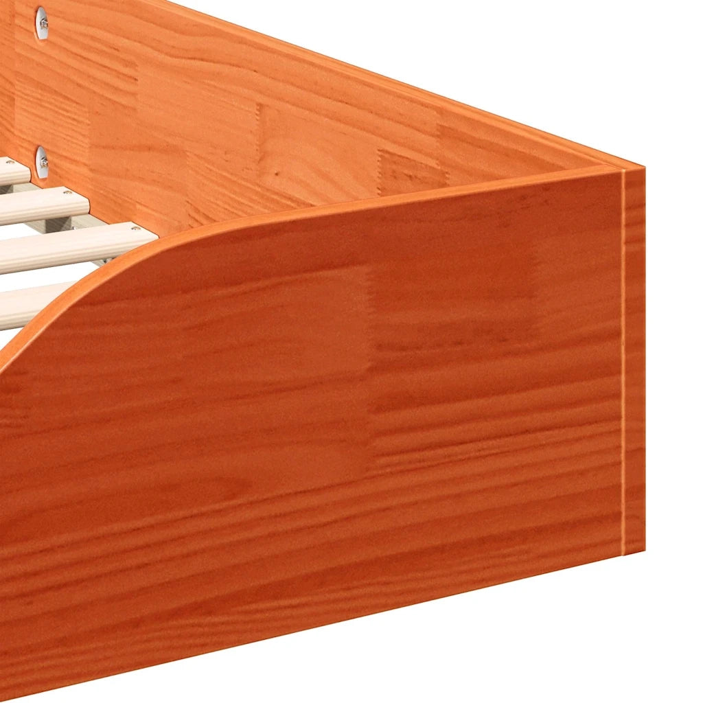 Struttura del letto Marrone cerato 90 x 190 cm Pino massello 873396