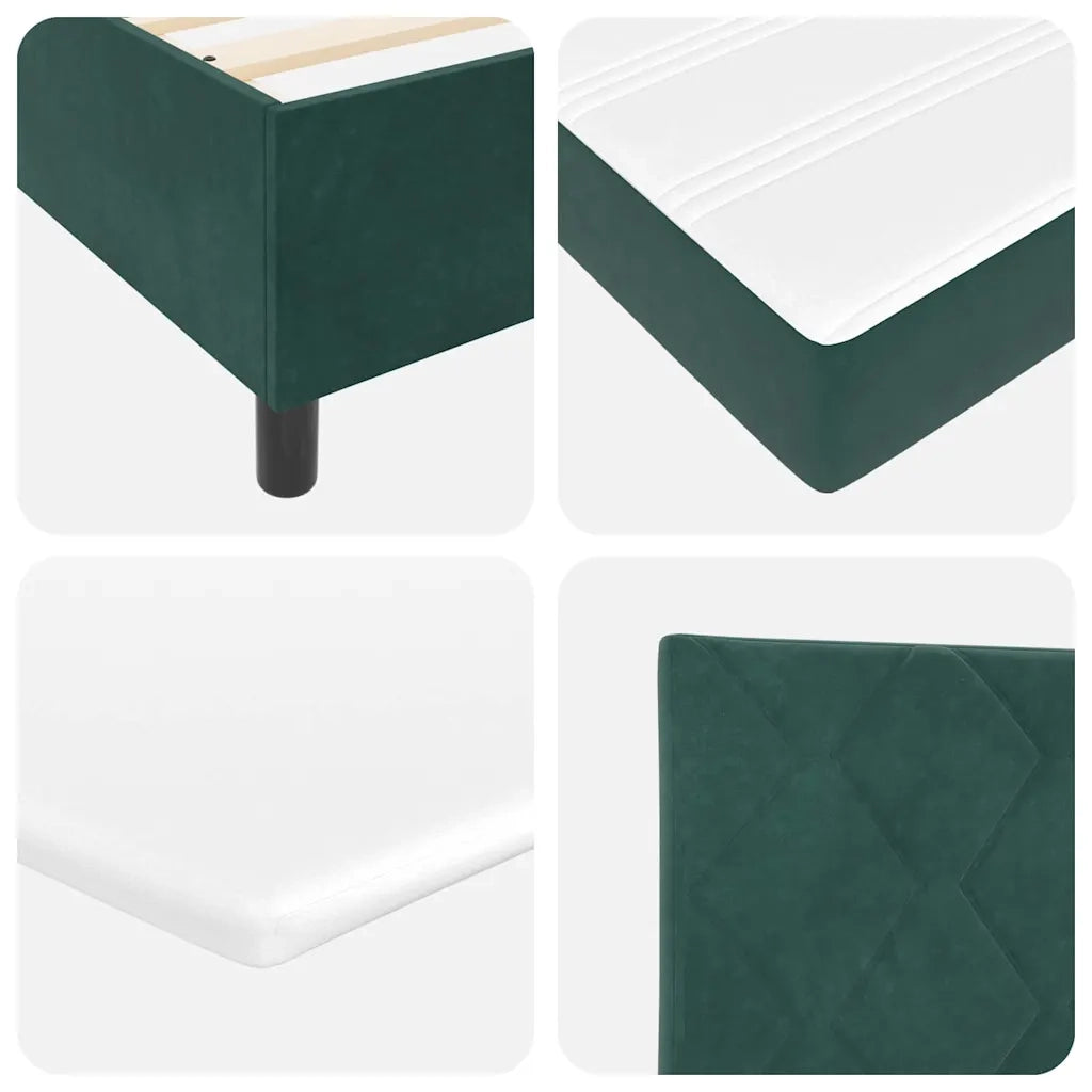 Letto a molle con materasso Verde Scuro 80 x 200 cm Velluto 3339863