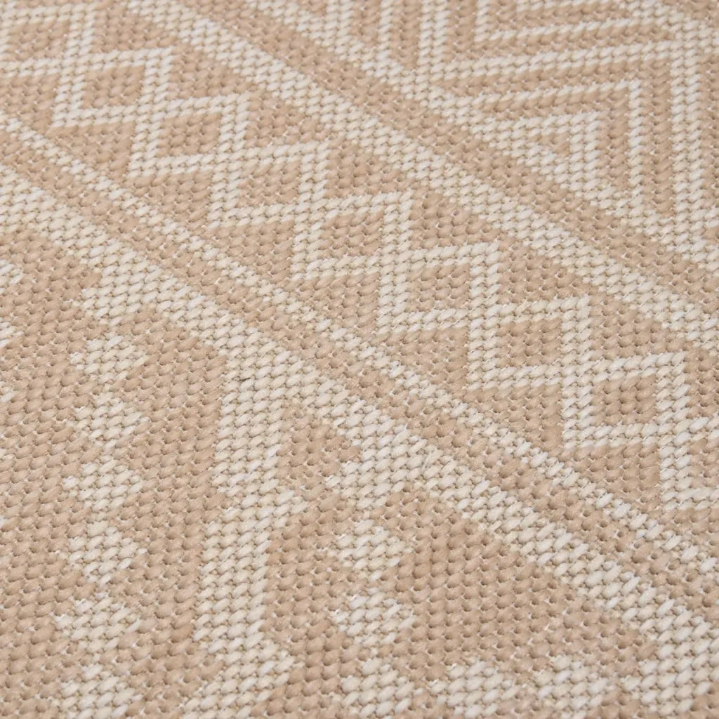 Tappeto da Esterni a Tessitura Piatta 140x200cm Strisce Marroni 340866