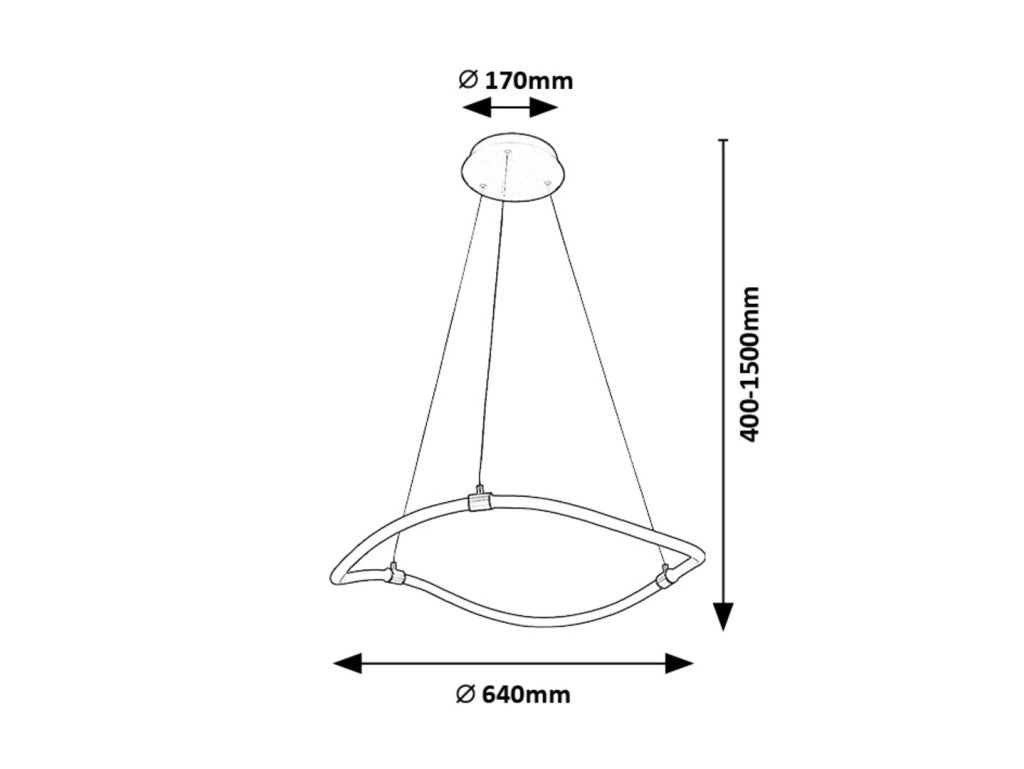 Lampada a sospensione LED Rabalux Serena Ø64cm nera