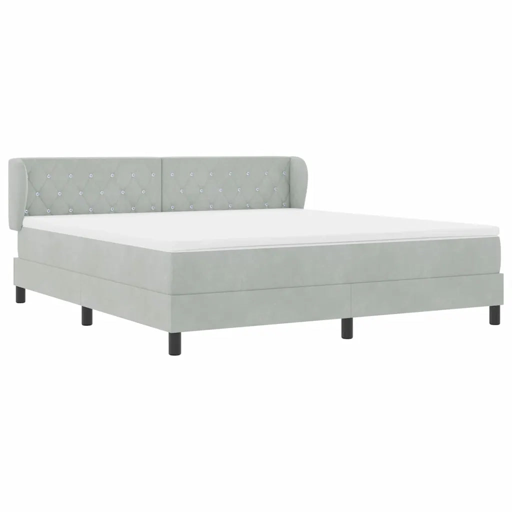 Letto a molle con materasso Grigio chiaro 180 x 200 cm Velluto 3340346