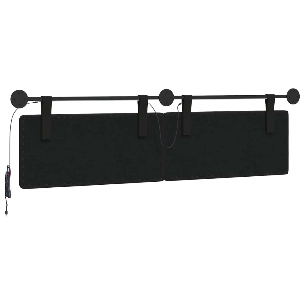 Testiera | Testata sospesa Con luce LED Nero Similpelle
