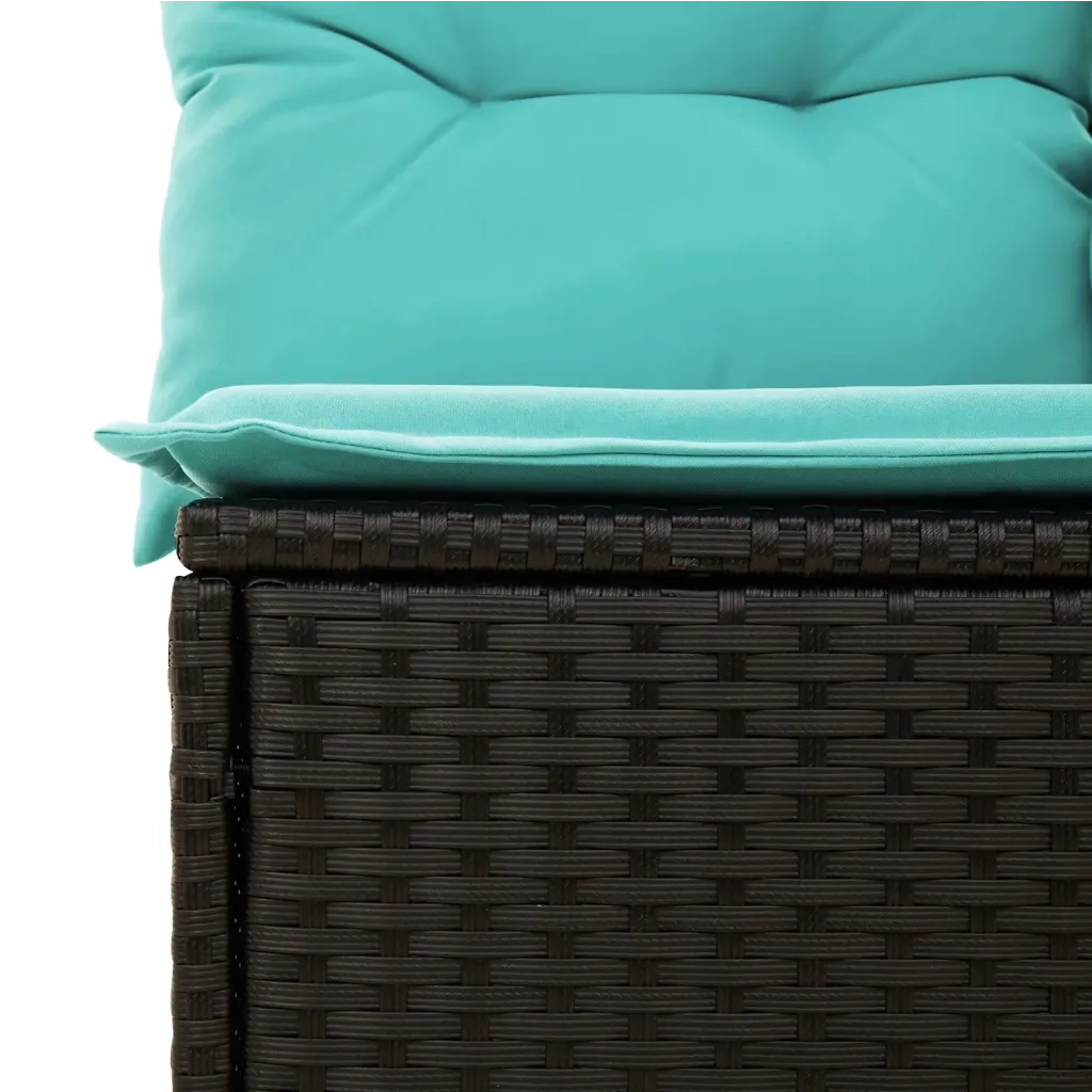 Set Divani da Giardino 9 pz con Cuscini Nero in Polyrattan