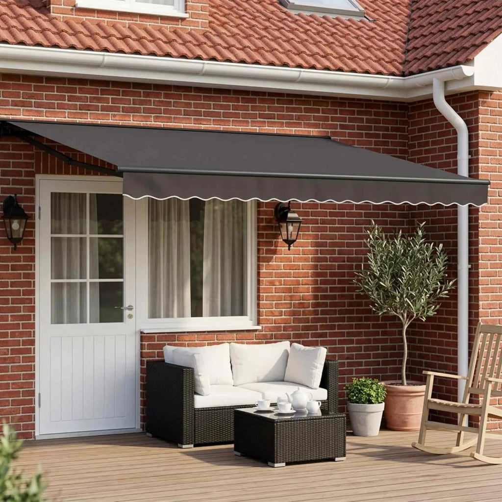 Cornice per Tenda Manuale con LED Antracite 4 x 2 m 3420784