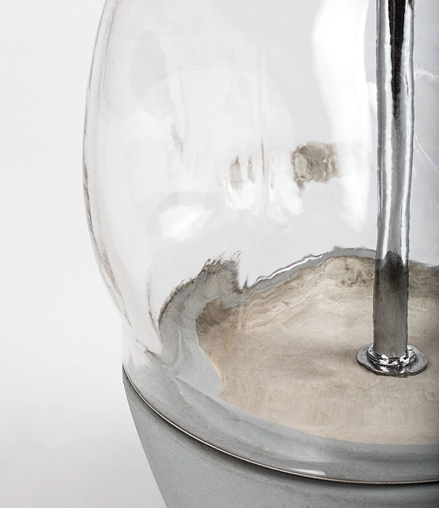 Lampada tavolo Rabalux Apolonia vetro, paralume bianco